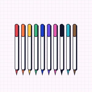 Penne gel, 10 colori