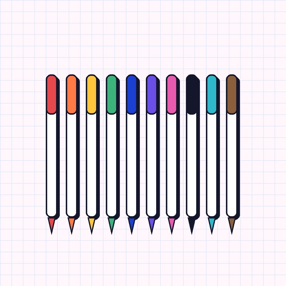 Penne gel, 10 colori